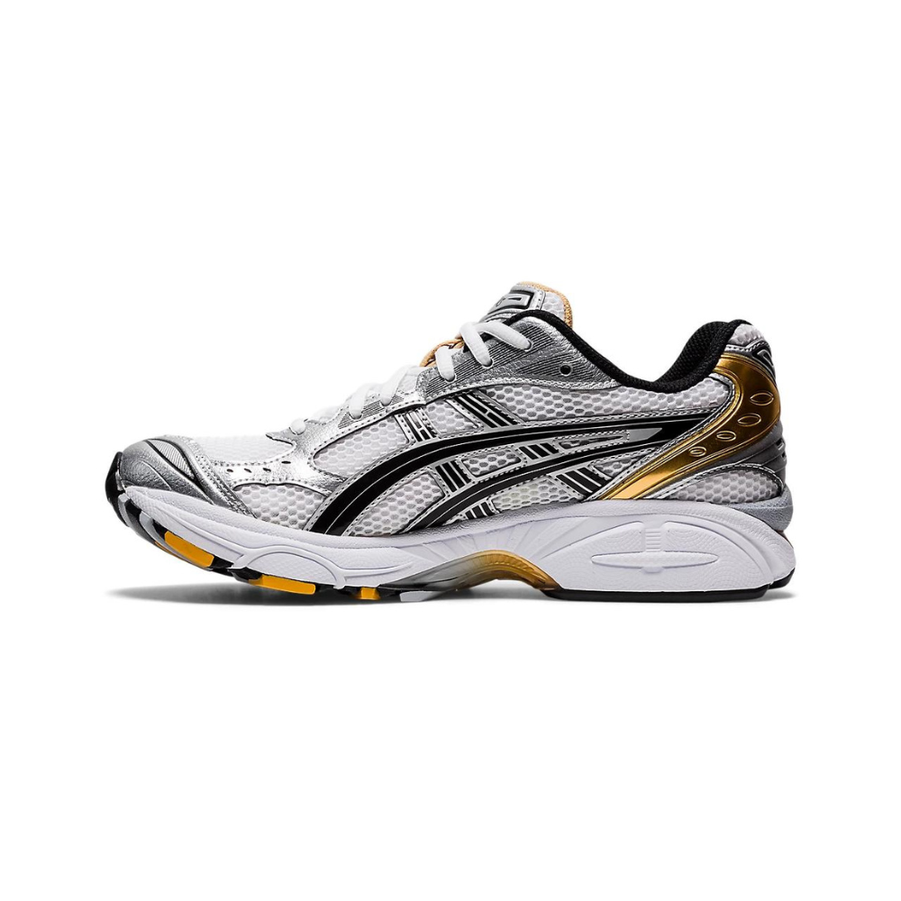 asics gel kayano 14 white pure gold on feet