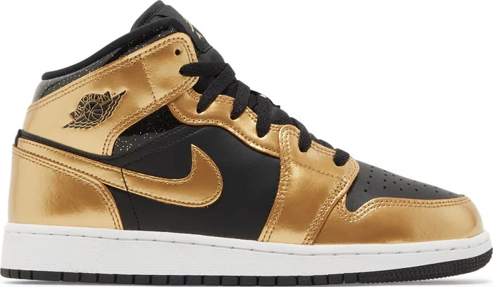 Jordan 1 Mid SE Metallic Gold Black (GS)