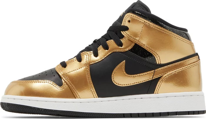 Jordan 1 Mid SE Metallic Gold Black (GS)