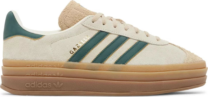 Adidas Gazelle Bold Magic Beige Collegiate Green (Women's Sizes)