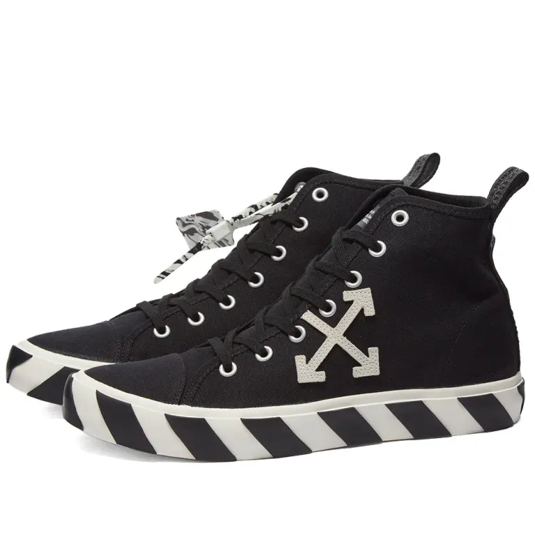 OFF-WHITE Vulc Mid-Tip Canvas Black White