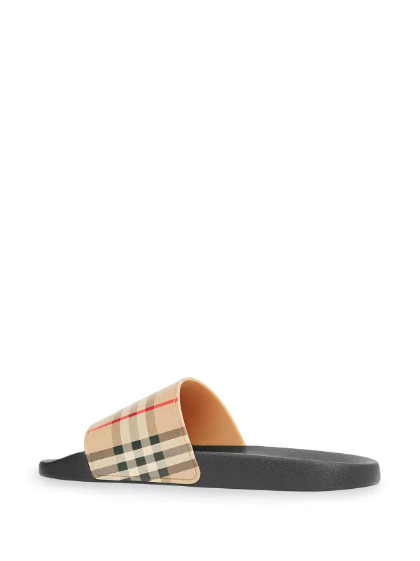 Burberry Furley Check Slides Archive Beige