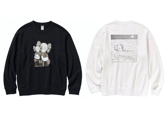 KAWS x Uniqlo Longsleeve Sweatshirt (Set of 2) Off White/Black