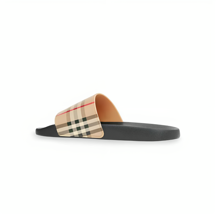 Burberry Furley Check Slides Archive Beige