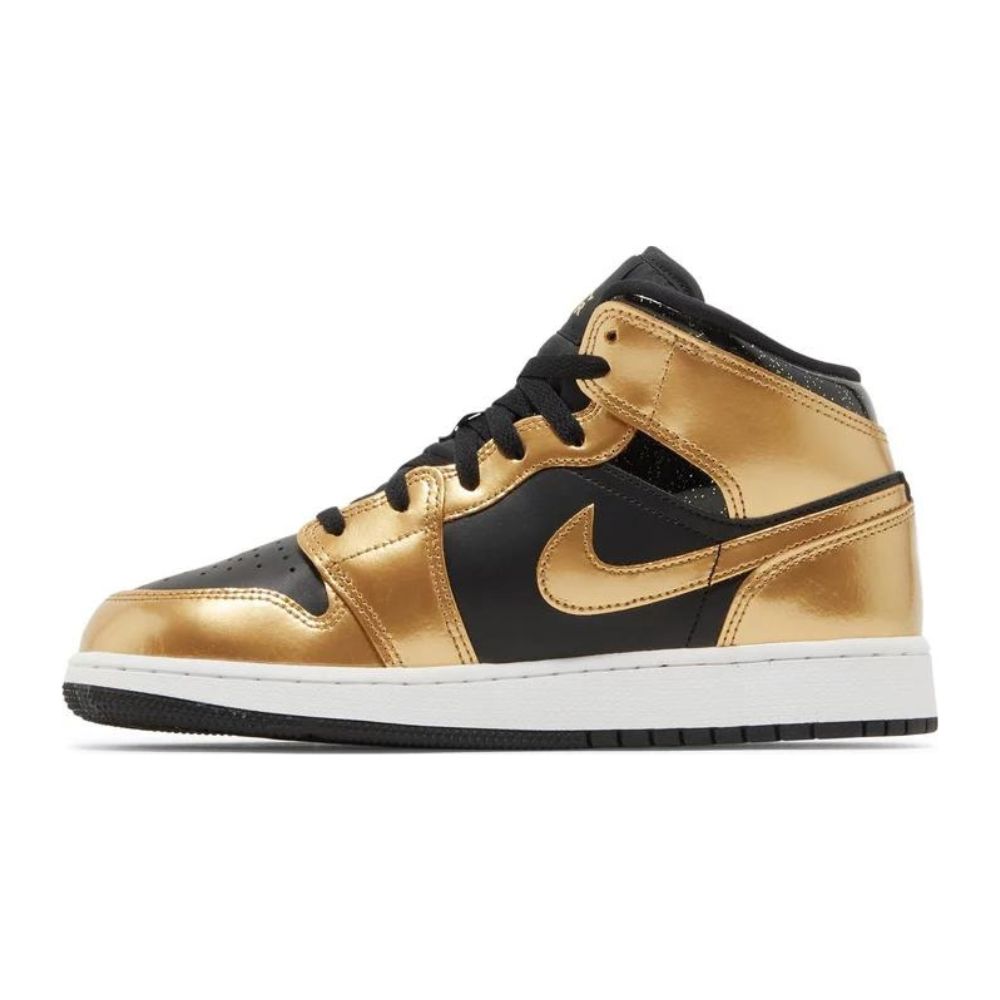 Jordan 1 Mid SE Metallic Gold Black (GS)