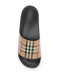 Burberry Furley Check Slides Archive Beige